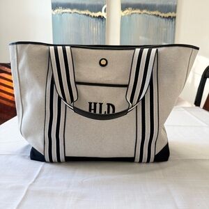 Paravel Cabana Tote Bag | Made with Recycled Canvas Material & Vegan Leather L